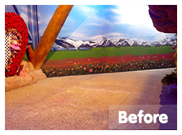 ก่อนติดตั้ง</br>สถ​านที่ติดตั้งหญ้าเทียม : พัทยา</br>ชนิดของหญ้าเทียม : YTT-25