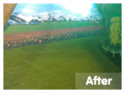 หลังติดตั้ง</br>สถ​านที่ติดตั้งหญ้าเทียม : พัทยา</br>ชนิดของหญ้าเทียม : YTT-25